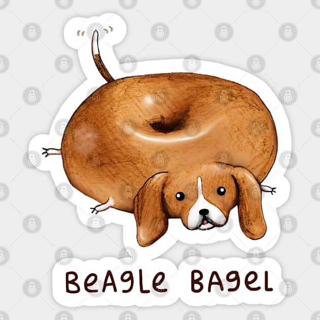 Beagle Bagel Sticker by GalaxyArt